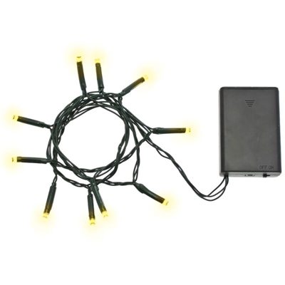 Catena a batteria 10 led a luce fissa colore bianco caldo