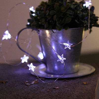 Ghirlanda con batterie micro stelle LED