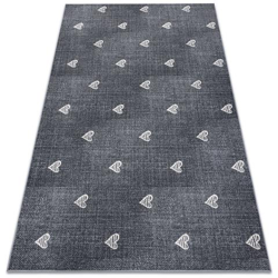 Tappeto Per Bambini Hearts Jeans, Vintage Cuori - Grigio Toni Grigio E Argento 200x350 Cm características