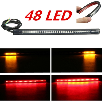 Moto 48 SMD LED Luce di segnalazione flessibile Fanale posteriore Sospensione freno Stop