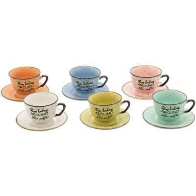 Confezione 6 Tazzine da Caffe' con Piattino Morning