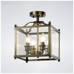 Soffitto Semi Filo A 4 Luci In Ottone Antico, Vetro características