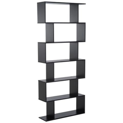 Libreria Design Moderno In Legno Con 6 Ripiani, Nero, 80x23x192cm características