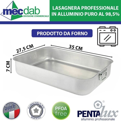Teglia Lasagnera Professionale Cm.35 Con Anelli