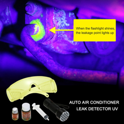 strumenti automobilistico aria condizionata rivelazione delle perdite, prova di tenuta e di tenuta agente rilevazione fluorescente tuta viola, senza características