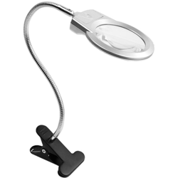 MG15122-2B Lente d'ingrandimento da lettura e riparazione da tavolo con clip a LED 5 volte 10 volte 15 volte 20 volte regolabile, spedita senza características