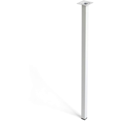 gamba quadrata stile moderno per tavoli. Altezza di 80 cm. Realizzata in acciaio con finitura bianco. Per il bricolage e il DIY. Misure 2,5x2,5x80cm características