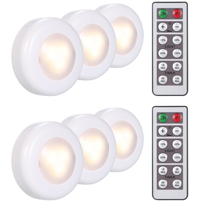 Plafoniera LED tonda con timer intensita regolabile tramite telecomando, set 6 pezzi