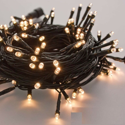 100 Led Caldo Luci Colorate Colore Filo Verde Albero Natale Catena Luminosa 8 Funzioni Minilucciole Lampadine Esterni Decorative