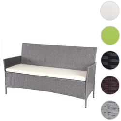 Serie Halden Per L'esterno Divano Sofa 3 Posti Polyrattan Grigio Con Cuscino Avorio características