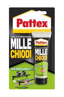 COLLA DI MONTAGGIO MILLE CHIODI 'PATTEX' PRESA IMMEDIATA REMOVIBILE 100 gr