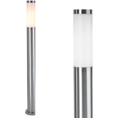 Lampione palo LED acciaio inox esterno luci giardino viale attacco E27 110cm
