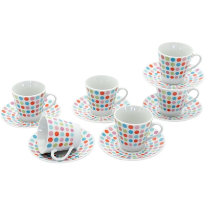 Casa Collection - Confezione 6 Tazzine da Caffe' con Piattino Rochelle