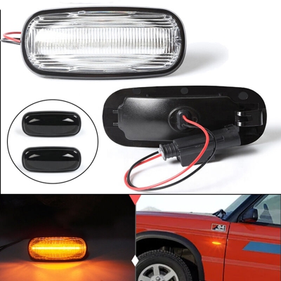 2X LED Indicatori di direzione con fanale laterale per Land Rover Freelander DISCOVERY2 Defernder NERO