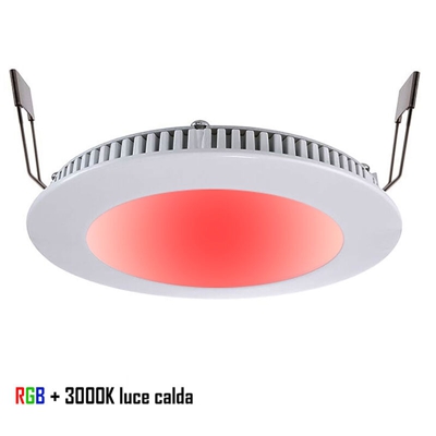 Faretto pannello incasso LED slim 8W 24V DMX luce colorata RGBW 3000K foro 13