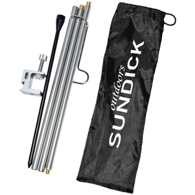 Sundick - Lampada per illuminazione da campeggio da esterno con staffa pieghevole con inserto a terra argento