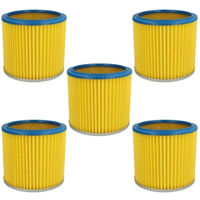 vhbw 5x filtro rotondo / filtro lamellare per aspirapolvere multiuso Aqua Vac 7413 B, 8103 B, 8202 B, 8203 P, 8204 B, 8224 B, 8503 B, 8504 B