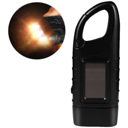 Torcia elettrica solare ricaricabile a LED con luce da campeggio per esterni nera en oferta