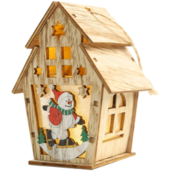 Cabina luminosa a LED Cabina luminosa fai-da-te Decorazione per albero di Natale Ornamenti appesi,doppio pupazzo di neve grande - doppio pupazzo di en oferta