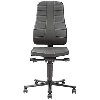 Sedia Girevole Highline, In Similpelle, Altezza 450-600 Mm, Con Rotelle