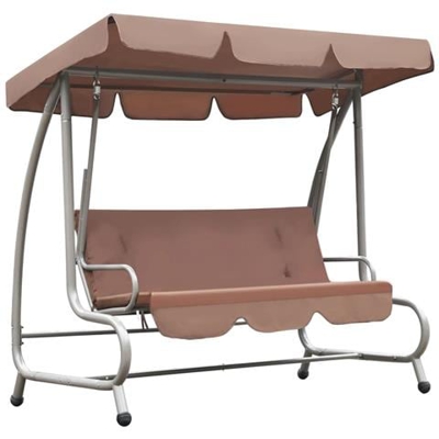 Dondolo Da Giardino Con Tettuccio Color Caffè