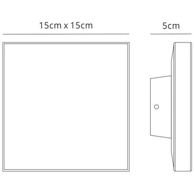 Applique A Filo Quadrato, Led 9,6w, 3000k, 720lm, Ip54, Bianco