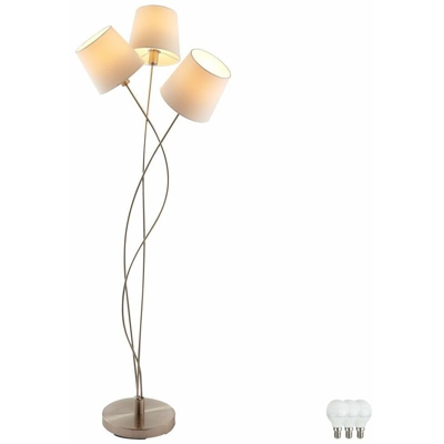 Textile lampada da pavimento del salotto lampada di illuminazione uplight grigio bianco Nino illumina 40.570.301