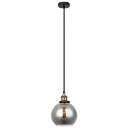 Lampada A Sospensione Industriale E Retrò Nera, Oro 1 Luce Con Paralume Fumé, Dimmerabile E27 características