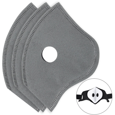 Tomshoo - Maschera da ciclismo,3 elementi filtranti [Non medicale] Elemento filtrante protettivo a 5 strati Filtro maschera al carbone attivo Filtro