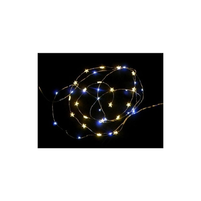 ST20/WW FILO DI RAME STAR LED SERIE 20 LED BIANCHI A BATTERIA COLORE CALDO - Arteleta