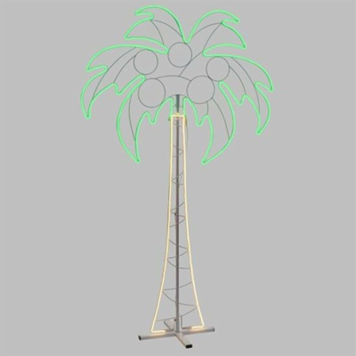 Lotti Importex - Figura luminosa palma a led effetto neon h 200 cm bifacciale da giardino