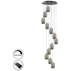 Telecomando Cromato A Sospensione A Soffitto A Goccia In Cristallo A Spirale Dimmerabile A 12 Luci A Led características