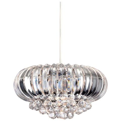 Sospensione A Soffitto A 1 Luce Facile Da Montare, Cromata, Acrilico Trasparente, E27