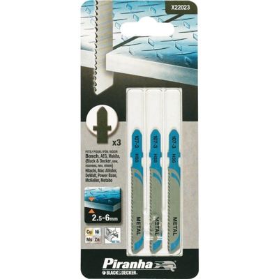 Black&decker - BLACK&DECKER PIRANHA 3 LAME SEGHETTO ALTERNATIVO PER METALLO X22023 TAGLIO GROSSO
