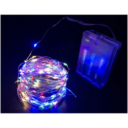 LEDLUX NN7050RGB Stringa Led A Batteria Filo Rame Con 50 Luci RGB Multicolori 5 Metri IP67 4,5V Decorazione Natale precio