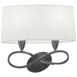 Lampada Da Parete Switched 2 Luci E27, Nichel Satinato Con Paralume Bianco precio