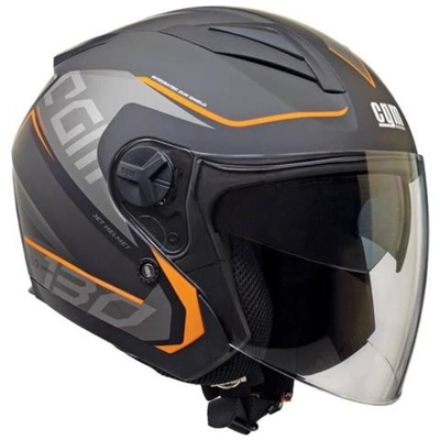Jet Helmet 130s Apache - Uomo - Nero E Arancione