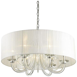 Sospensione Classica A Sospensione Cromata A 6 Luci Con Paralume Bianco, Attacco E14 precio