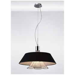 Sospensione A Soffitto Con Paralume Nero A 3 Luci Cromo Lucido, Cristallo en oferta
