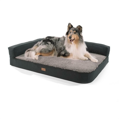 Brunolie Odin, Lettino per Cani, Materassino per Cani | Lavabile | Ortopedico | Antiscivolo | Traspirante | Memory Foam | Taglia L (120x12x80 cm)