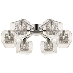 Plafoniera A 6 Bracci A Più Bracci A Filo Con 6 Luci Cromata, Trasparente E Vetro, G9 en oferta