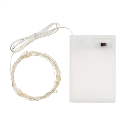 Lotti Importex - Luci di natale 120 microled luce fredda filo in metallo decorazione a batteria