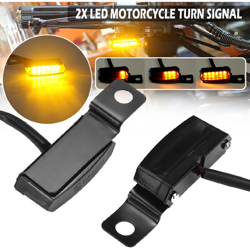 LED 2PCS Indicatore luminoso della luce del motociclo Indicatore di direzione impermeabile NERO en oferta