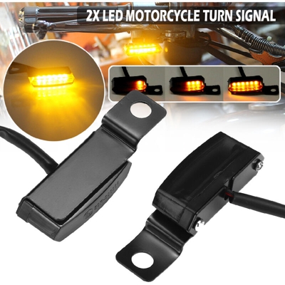 LED 2PCS Indicatore luminoso della luce del motociclo Indicatore di direzione impermeabile NERO