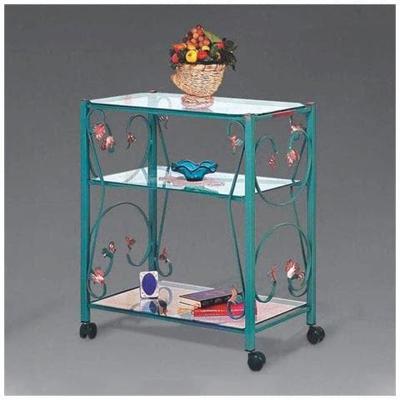 Carrello Porta Tv In Ferro Verde 56x45xh. 80 Cm