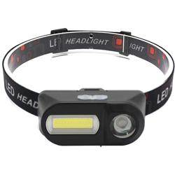 Lampada frontale a LED fari ricaricabili USB, faro LED COB a 6 modalità orientabile a 60 °, illuminazione XPE + COB, per pesca, campeggio, características