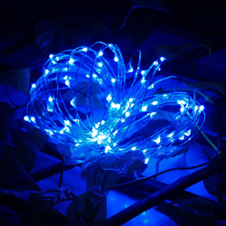 La ghirlanda solare del filo di rame accende le luci della canna dell'albero di Natale del LED con la batteria,blu lunghezza 1m 1 presa - blu en oferta