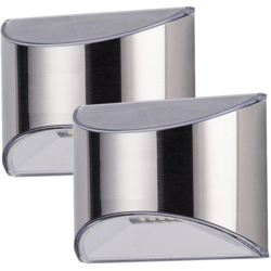 Applique da parete solare in acciaio inossidabile Luce per recinzione solare Luce per recinzione per palcoscenico Luce per scale 2 pezzi Luce bianca precio