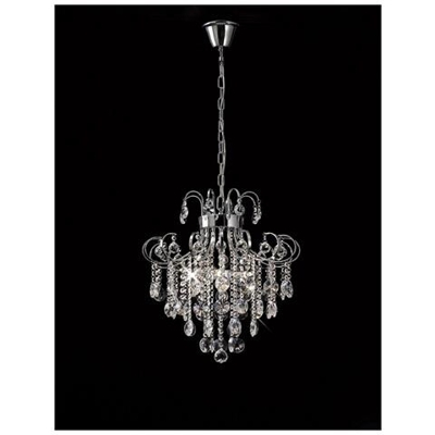 Sospensione A Soffitto A 6 Luci Cromo Lucido, Cristallo