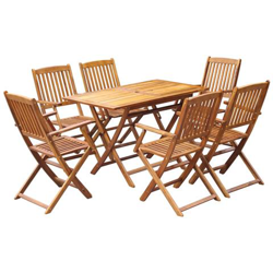 Set Da Pranzo Per Esterni 7 Pz In Legno Massello Di Acacia precio